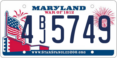MD license plate 4BJ5749