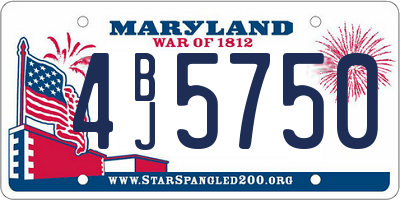 MD license plate 4BJ5750