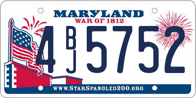 MD license plate 4BJ5752
