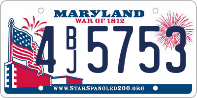 MD license plate 4BJ5753