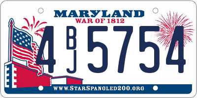 MD license plate 4BJ5754