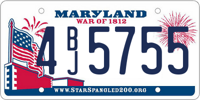 MD license plate 4BJ5755