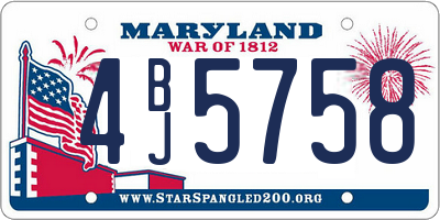 MD license plate 4BJ5758