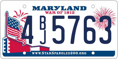 MD license plate 4BJ5763