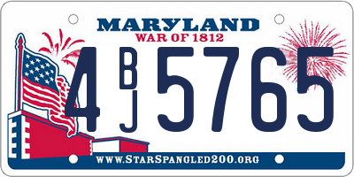 MD license plate 4BJ5765