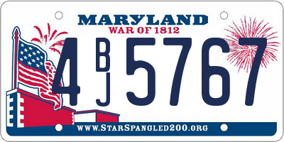 MD license plate 4BJ5767