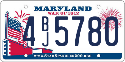 MD license plate 4BJ5780