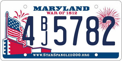 MD license plate 4BJ5782