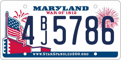 MD license plate 4BJ5786