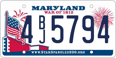 MD license plate 4BJ5794