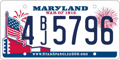 MD license plate 4BJ5796