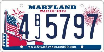 MD license plate 4BJ5797