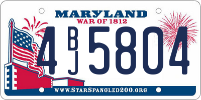 MD license plate 4BJ5804