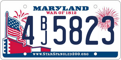 MD license plate 4BJ5823