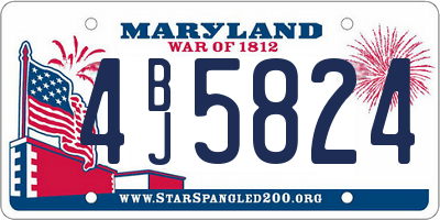 MD license plate 4BJ5824