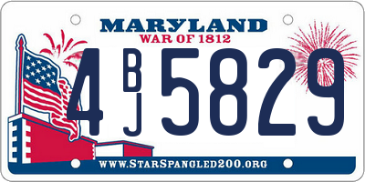 MD license plate 4BJ5829