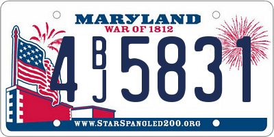 MD license plate 4BJ5831
