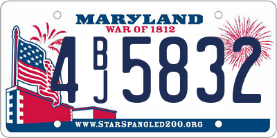 MD license plate 4BJ5832