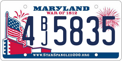 MD license plate 4BJ5835