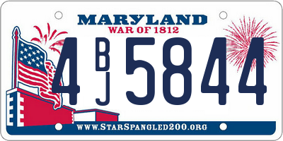 MD license plate 4BJ5844