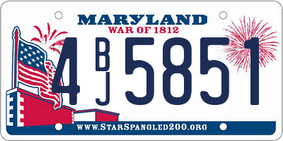 MD license plate 4BJ5851