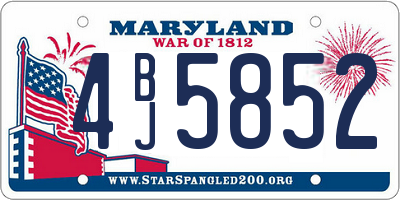 MD license plate 4BJ5852
