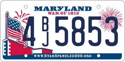 MD license plate 4BJ5853