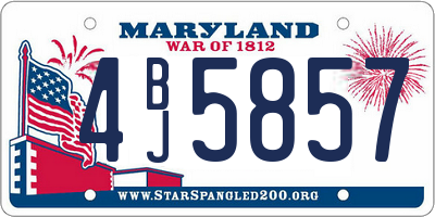 MD license plate 4BJ5857