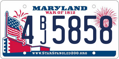 MD license plate 4BJ5858
