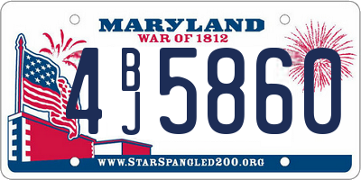 MD license plate 4BJ5860