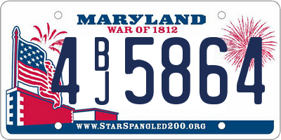 MD license plate 4BJ5864