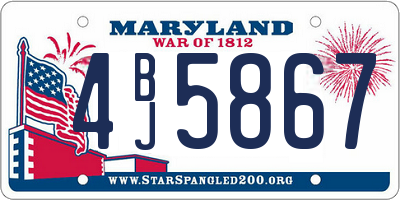 MD license plate 4BJ5867