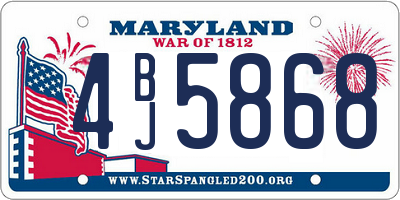 MD license plate 4BJ5868