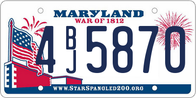 MD license plate 4BJ5870