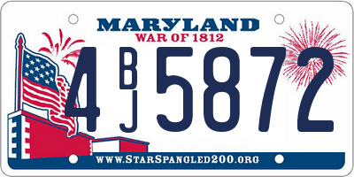 MD license plate 4BJ5872