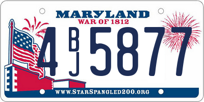 MD license plate 4BJ5877