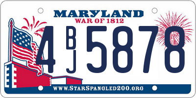 MD license plate 4BJ5878