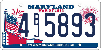 MD license plate 4BJ5893