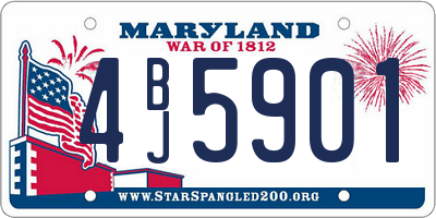 MD license plate 4BJ5901