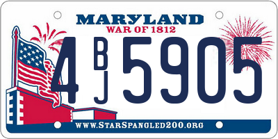 MD license plate 4BJ5905