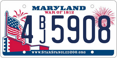 MD license plate 4BJ5908