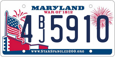 MD license plate 4BJ5910