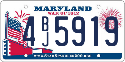 MD license plate 4BJ5919