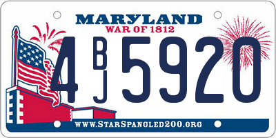 MD license plate 4BJ5920