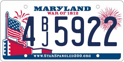 MD license plate 4BJ5922