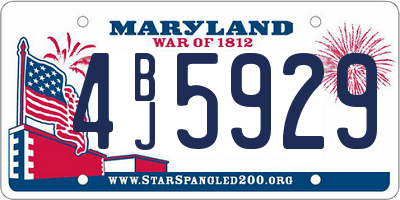MD license plate 4BJ5929