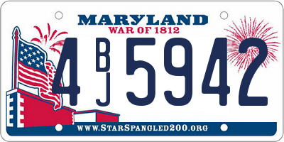 MD license plate 4BJ5942