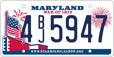 MD license plate 4BJ5947