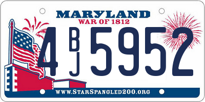 MD license plate 4BJ5952