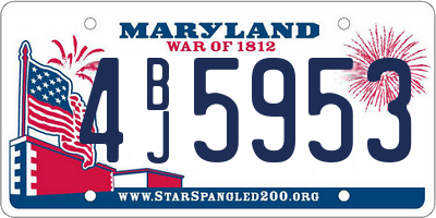 MD license plate 4BJ5953